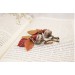 Handmade dangle earrings with Autumn leaves and Unique ancient style beads Copper leverback French back