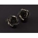 Black & gold rose plug earrings, Gothic 4g gauges
