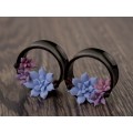 Handmade wedding plugs Pastel succulent gauges for ears