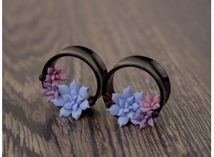 Blue pink succulents tunnels 10-25mm