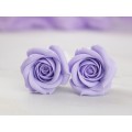 Lavender flower ear piercing plugs, rose gauge earrings