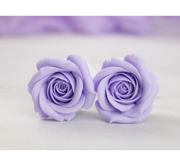 Lavender flower ear piercing plugs, rose gauge earrings