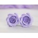 Lavender flower ear piercing plugs, rose gauge earrings