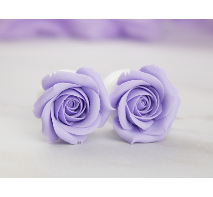 Lavender flower ear piercing plugs, rose gauge earrings