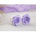 Lavender flower ear piercing plugs, rose gauge earrings