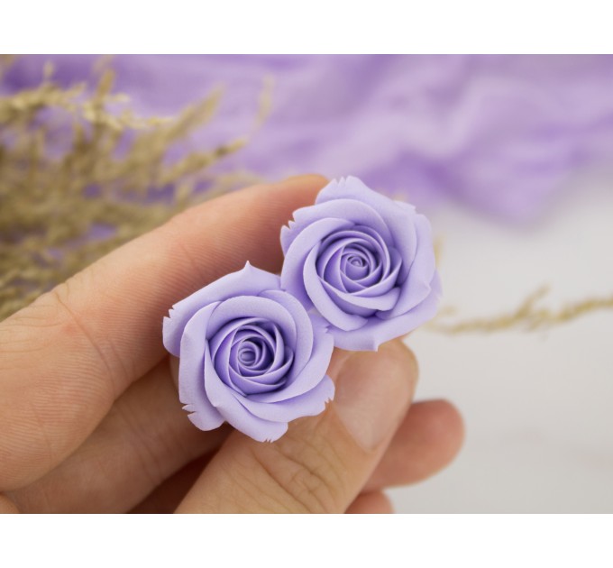 Lavender flower ear piercing plugs, rose gauge earrings