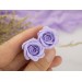 Lavender flower ear piercing plugs, rose gauge earrings