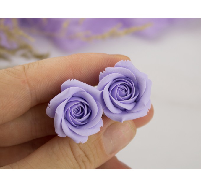 Lavender flower ear piercing plugs, rose gauge earrings
