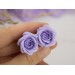 Lavender flower ear piercing plugs, rose gauge earrings