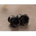 Black rose plugs and gauges - Gothic ear piercing