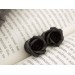 Black rose plugs and gauges - Gothic ear piercing