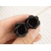 Black rose plugs and gauges - Gothic ear piercing