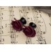 Burgundy ear plug piercing - floral 00g - 20mm gauges