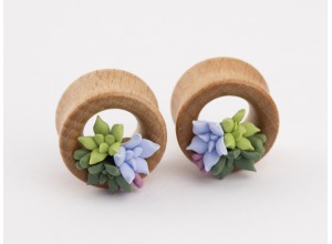 Cute succulents wooden tunnels light green blue lavender 8-20mm