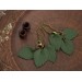 Green leaves chain hangers for stretched ears 8mm - 20mm wooden tunnels Dangle plugs and gauges Woodland Botanical
