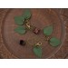 Green leaves chain hangers for stretched ears 8mm - 20mm wooden tunnels Dangle plugs and gauges Woodland Botanical
