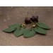 Green leaves chain hangers for stretched ears 8mm - 20mm wooden tunnels Dangle plugs and gauges Woodland Botanical