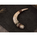 Handmade faux gauges earrings horn, viking ear jewelry
