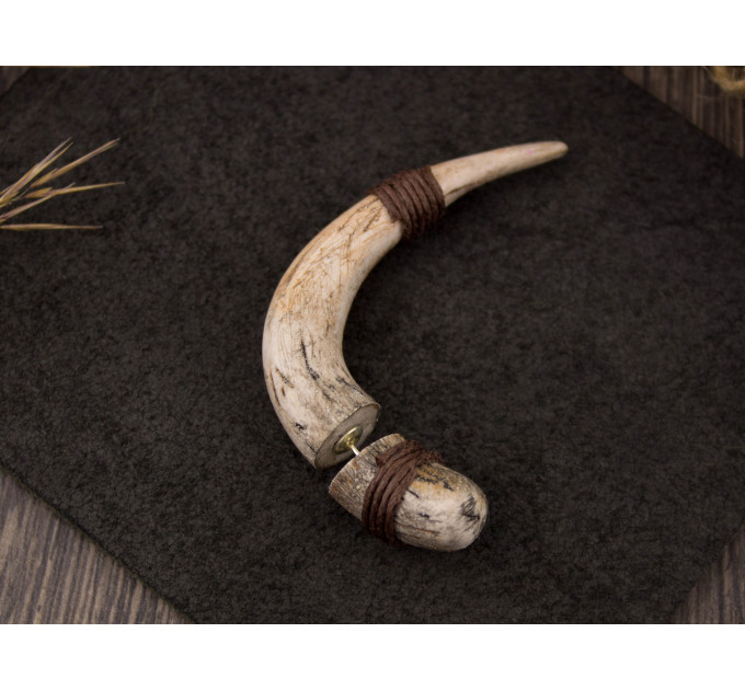 Handmade faux gauges earrings horn, viking ear jewelry