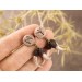 Runes stud earrings for men with Fangs Ancient Viking jewelry studs for guys Pagan Brutal Handcrafted