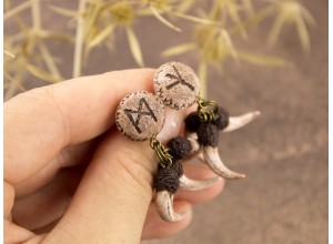 Norse rune stud earrings Algiz Mannaz