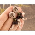 Runes stud earrings for men with Fangs Ancient Viking jewelry studs for guys Pagan Brutal Handcrafted