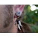 Runes stud earrings for men with Fangs Ancient Viking jewelry studs for guys Pagan Brutal Handcrafted
