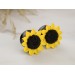 Yellow sunflower gauge - Handmade flesh tunnel ear plugs