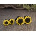 Yellow sunflower gauge - Handmade flesh tunnel ear plugs