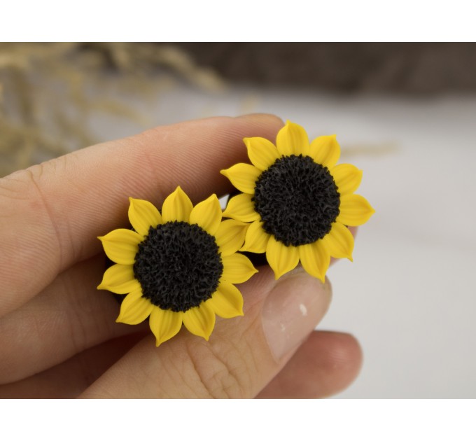 Yellow sunflower gauge - Handmade flesh tunnel ear plugs