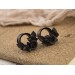 Handcrafted black rose ear tunnels for Goth weddings