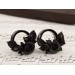 Handcrafted black rose ear tunnels for Goth weddings