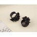 Handcrafted black rose ear tunnels for Goth weddings