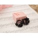 Handcrafted black rose ear tunnels for Goth weddings