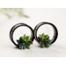 Handmade gauges plugs with succulents - cute flesh tunnels