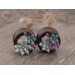 Handcrafted wooden tunnels piercing for ears with succulents