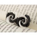 Black white flower - Unique ear plugs rose shaped