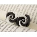 Black white flower - Unique ear plugs rose shaped