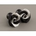 Black white flower - Unique ear plugs rose shaped