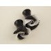 Black white flower - Unique ear plugs rose shaped