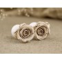 Beige silver rose ear plug 3-20mm Beige silver rose ear plug 3-20mm