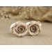 Beige silver rose plugs - flower gauge