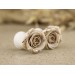 Beige silver rose plugs - flower gauge