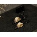 Goth gauge hangers - handcrafted  bird skull hoop earrings