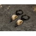 Goth gauge hangers - handcrafted  bird skull hoop earrings