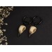Goth gauge hangers - handcrafted  bird skull hoop earrings