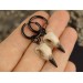 Goth gauge hangers - handcrafted  bird skull hoop earrings