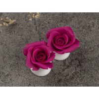 Magenta rose ear plugs 3-20mm