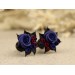 Navy blue rose custom plugs, ear tunnels 00g