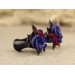 Navy blue rose custom plugs, ear tunnels 00g